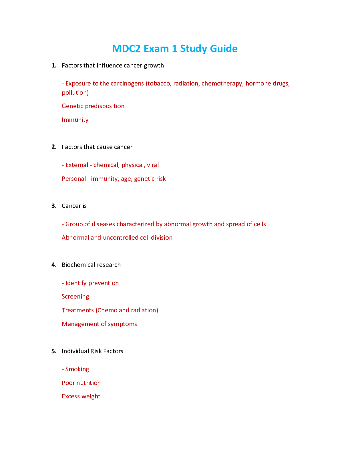 Preview image for NUR 2392 / NUR2392 Exam 1 Study Guide: Multidimensional Care II / MDC 2 Exam 1 Study Guide (Latest 2021/2022) Rasmussen